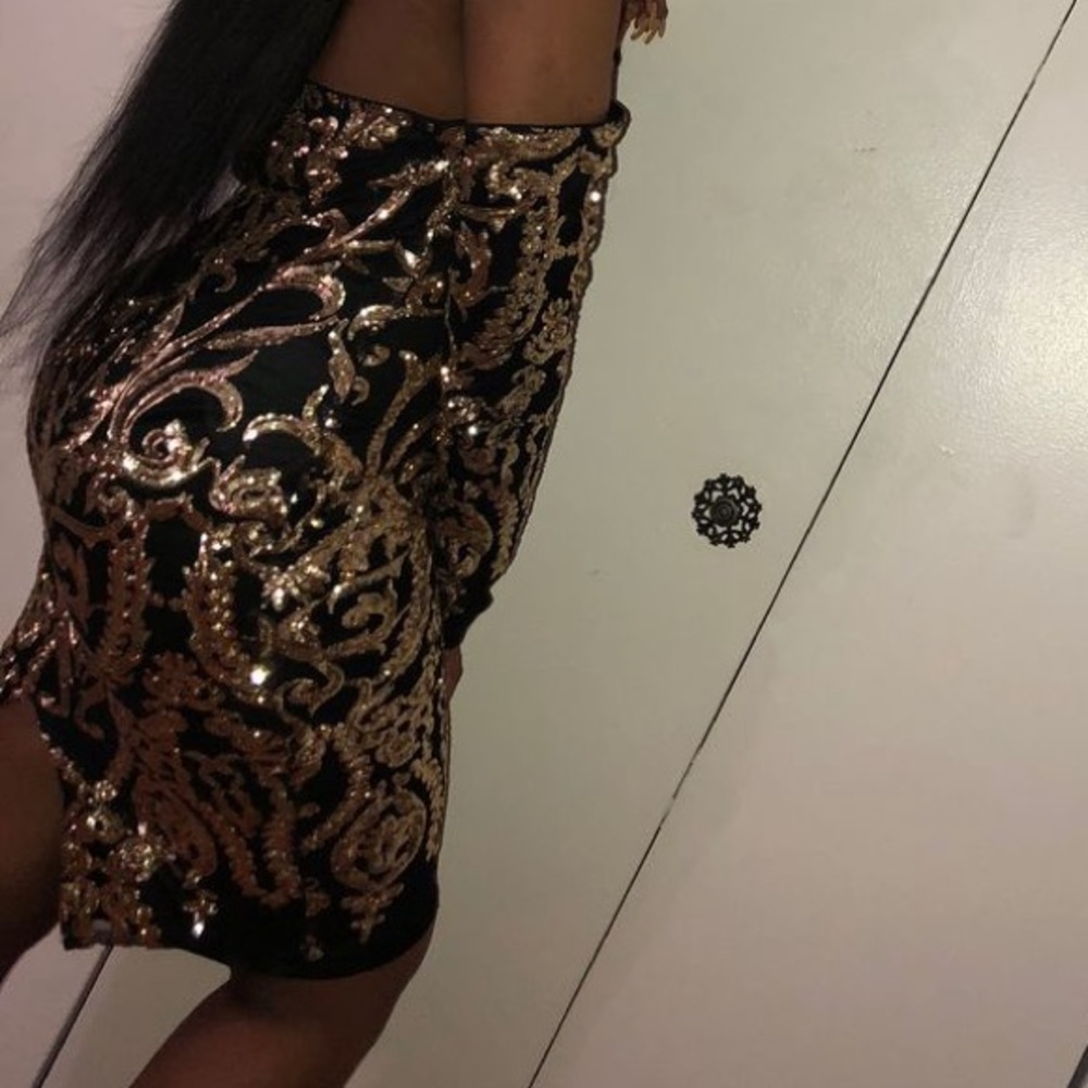 Boohoo Sequin Off The Shoulder Dress *no longer available on the site*
